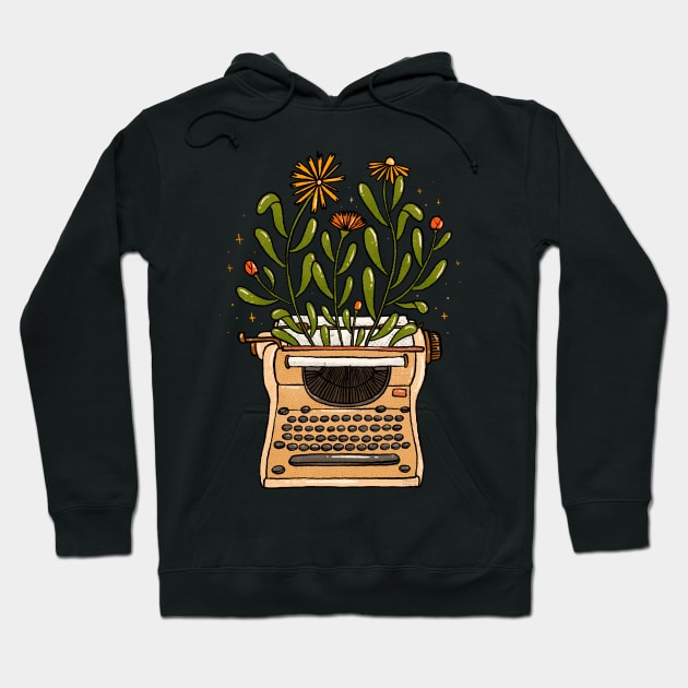 Typewriter Bloom Hoodie by Tania Tania